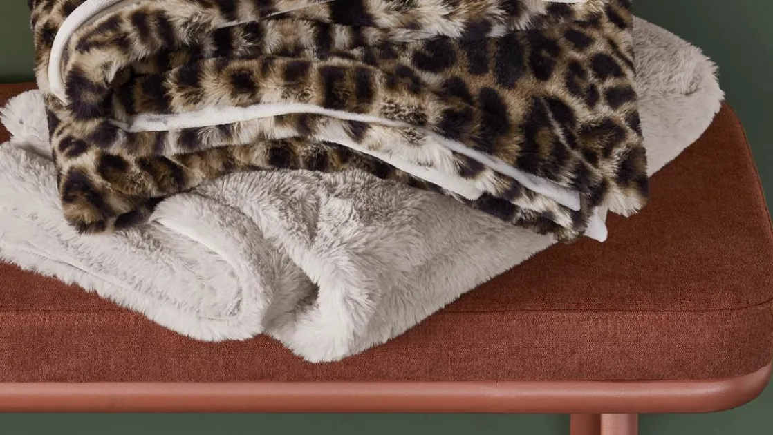 Fluffy fleece plaid