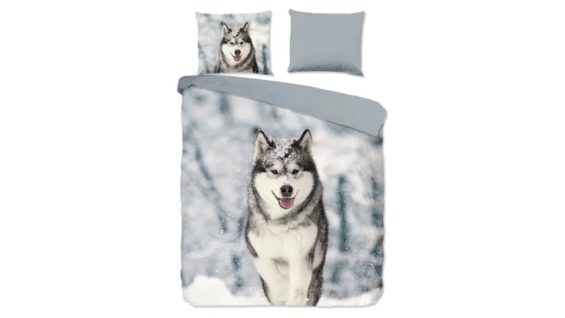 Husky flanel dekbedovertrek