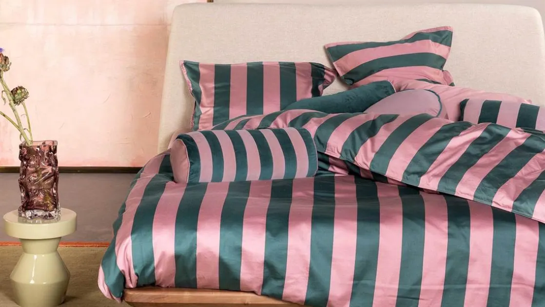 Minte Stripe dekbedovertrek