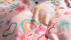 Pink Rainbow flanel dekbedovertrek