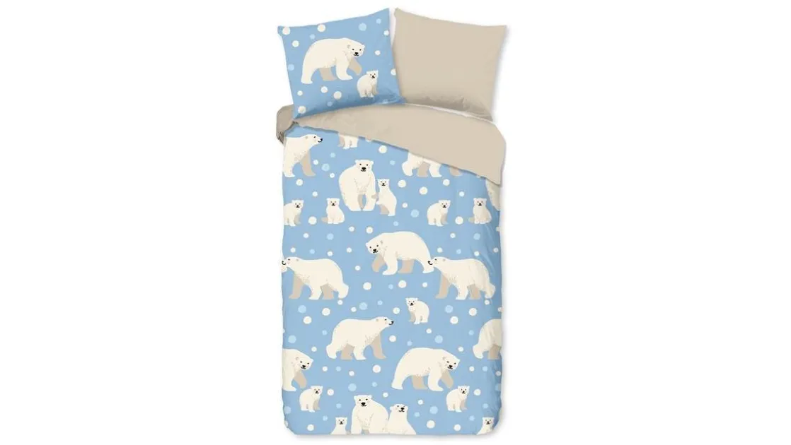 Polar Bear flanel dekbedovertrek