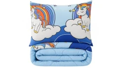 Unicorn Blauw wasbaar dekbed