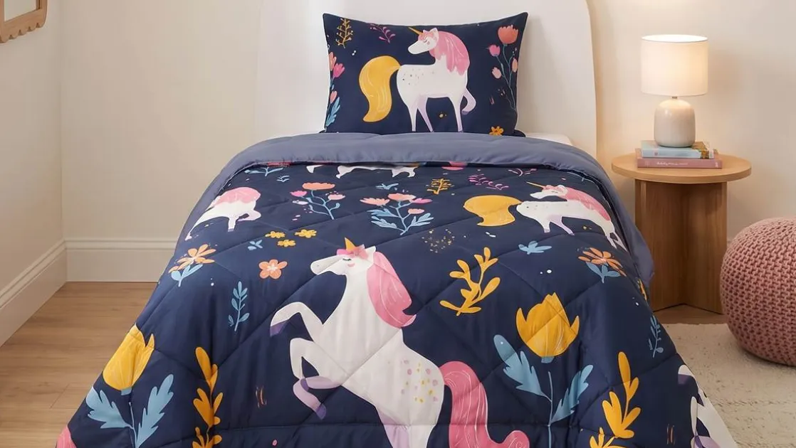 Unicorn Garden wasbaar dekbed