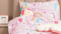 Unicorn Roze wasbaar dekbed