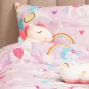 Unicorn Roze wasbaar dekbed