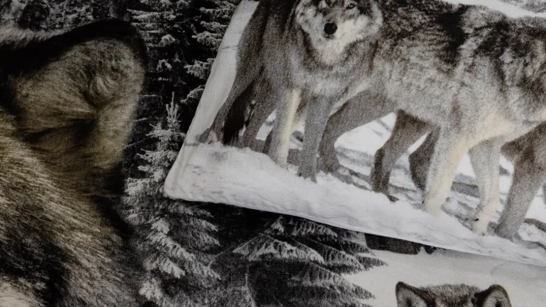 Wolf flanel dekbedovertrek