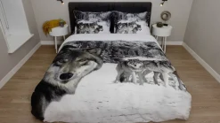 Wolf flanel dekbedovertrek