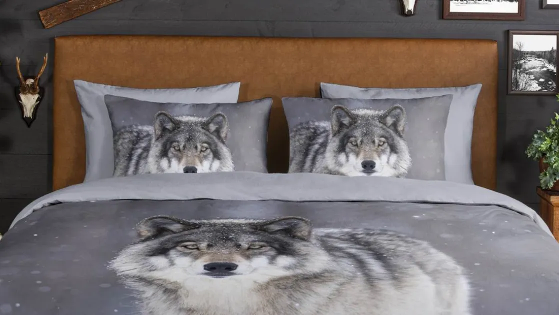 Wolfie flanel dekbedovertrek
